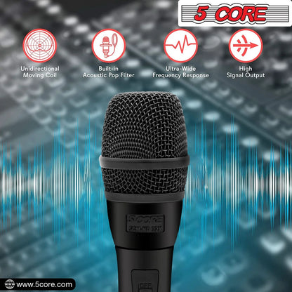 5Core XLR Microphone Dynamic Mic Karaoke Singing Studio Microfono Handheld Mics