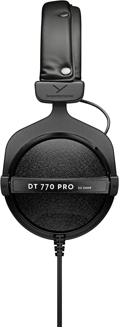 DT 770 PRO 80 Ohm Over-Ear Studio Headphones in Gray. Enclosed Design, Wired for Professional Recording and Monitoring