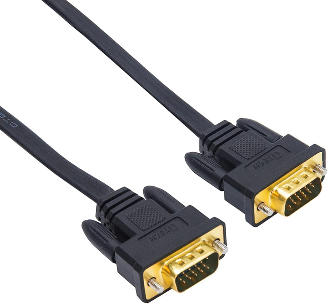 65Ft Extra Long VGA to VGA Cable for Computer Monitor 15 Pin Male to Male Flat VGA Cord Full HD Video (20 Meter, Black)