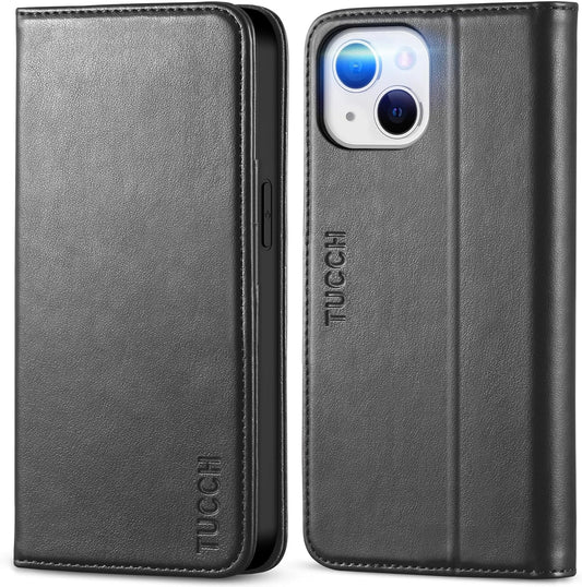 Case for Iphone 13 Wallet Case 5G, PU Leather Flip Folio Cover with [3 Card Slots], Stand Book Design [Shockproof TPU Interior Case] Compatible with Iphone 13 6.1-Inch 2021, Black