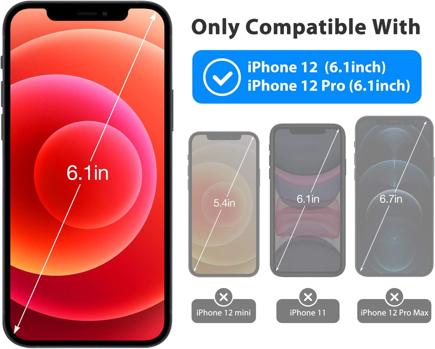 Compatible with Iphone 12 Case/Compatible with Iphone 12 Pro Case, Clear Shockproof Protective Phone Cases Slim Thin Cover for Iphone 12/12 Pro 6.1 Inch Released in 2020