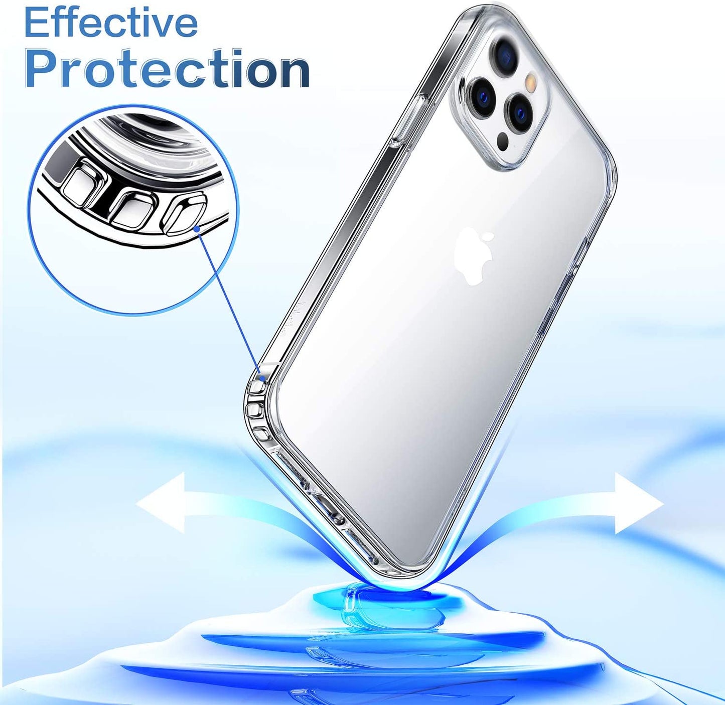 Compatible with Iphone 12 Case/Compatible with Iphone 12 Pro Case, Clear Shockproof Protective Phone Cases Slim Thin Cover for Iphone 12/12 Pro 6.1 Inch Released in 2020