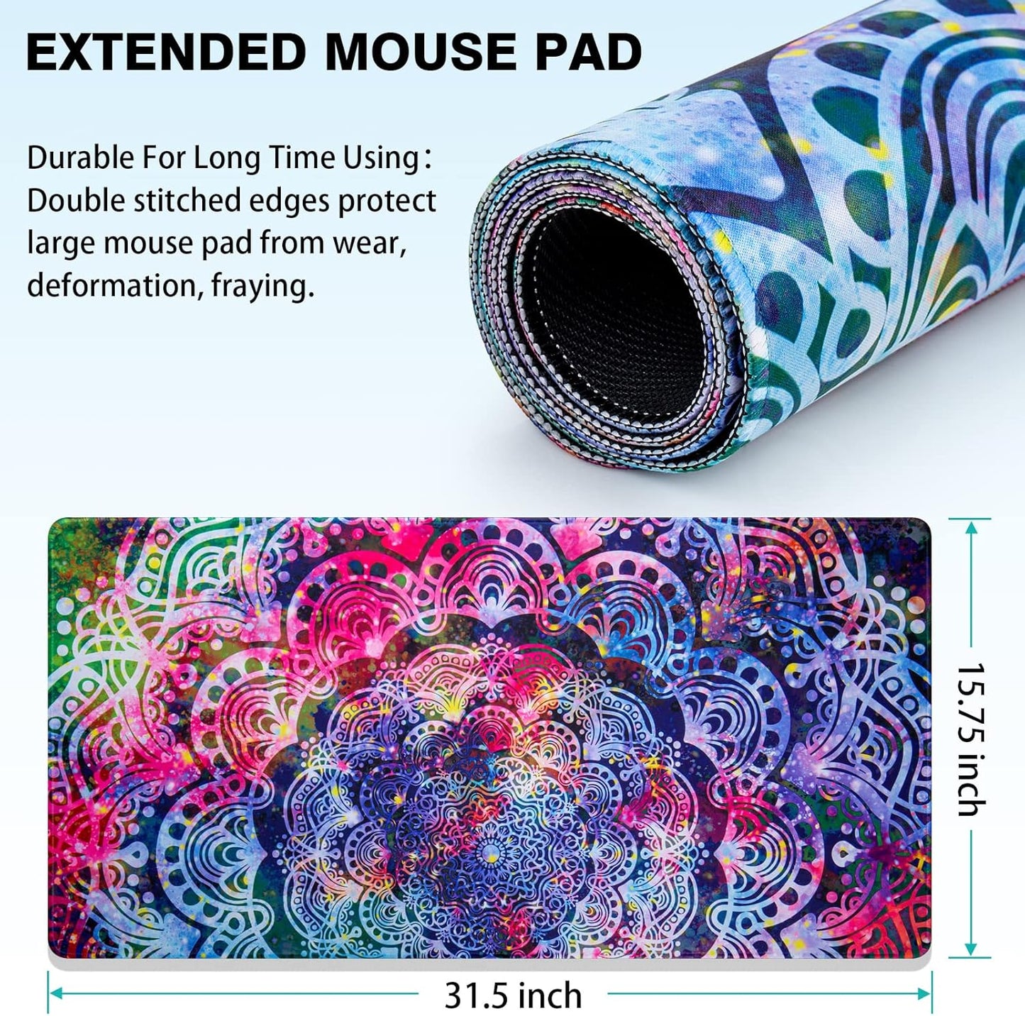 Gaming Mouse Pad, Large Extended Mouse Pad Big Computer Mousepad for Home Office Gaming Work 31.5X15.7Inch