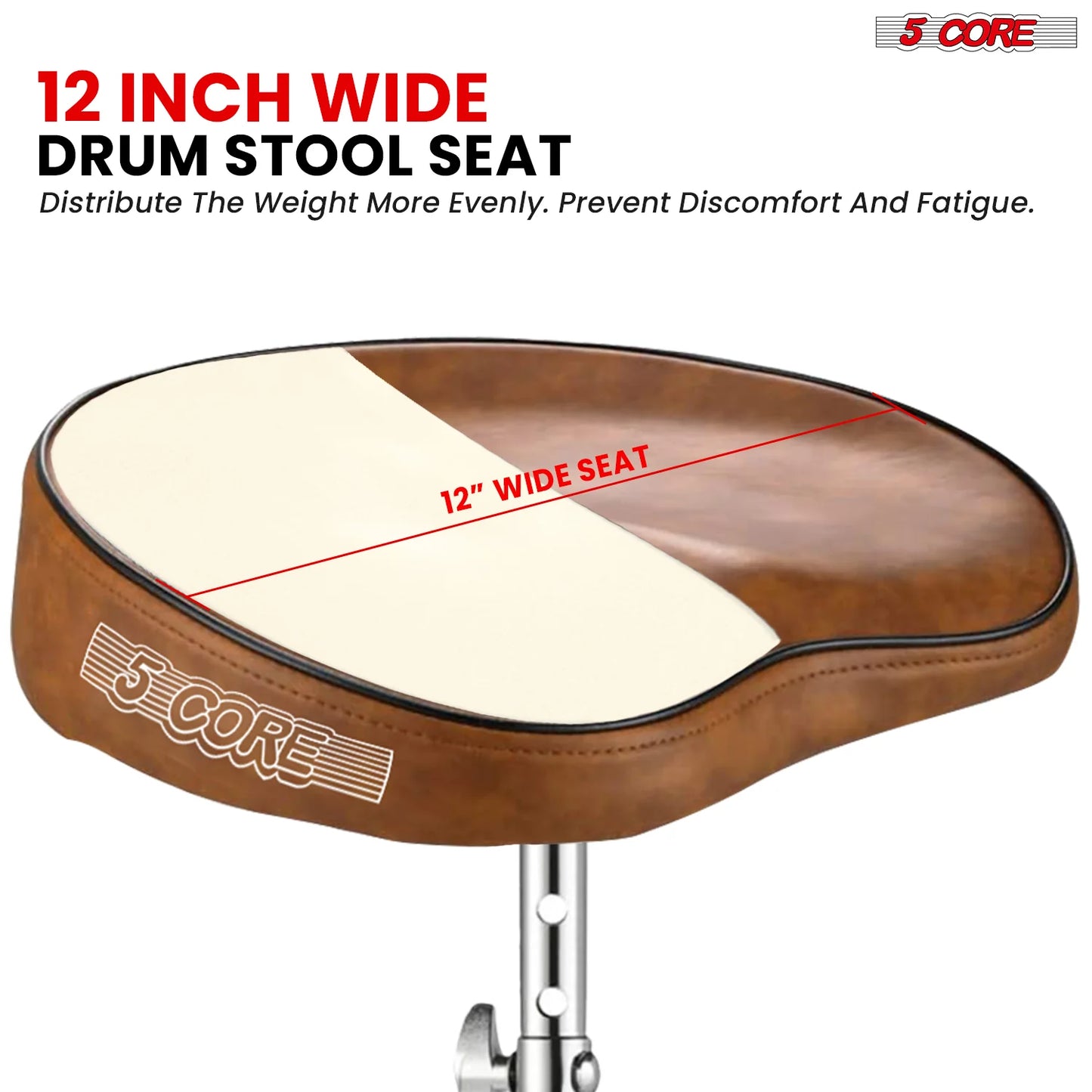 5Core Drum Throne Padded Guitar Stool Adjustable Drummer Seat for Adults and Kids